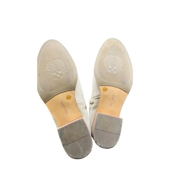 🤍 Vince Camuto Over The Knee Boots Beige Suede Size 7.5M Lace Detail Tall Chic - Picture 7 of 9